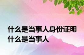 什么是当事人身份证明 什么是当事人