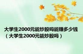 大学生2000元能炒股吗能赚多少钱（大学生2000元能炒股吗）