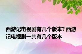 西游记电视剧有几个版本? 西游记电视剧一共有几个版本