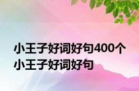 小王子好词好句400个 小王子好词好句