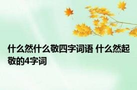 什么然什么敬四字词语 什么然起敬的4字词