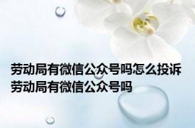 劳动局有微信公众号吗怎么投诉 劳动局有微信公众号吗