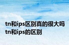 tn和ips区别真的很大吗 tn和ips的区别