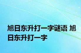 旭日东升打一字谜语 旭日东升打一字