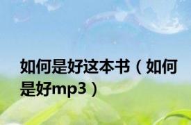 如何是好这本书（如何是好mp3）