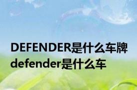 DEFENDER是什么车牌 defender是什么车