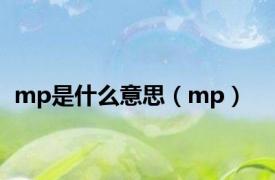 mp是什么意思（mp）