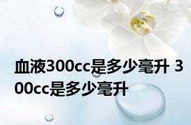 血液300cc是多少毫升 300cc是多少毫升