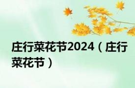 庄行菜花节2024（庄行菜花节）