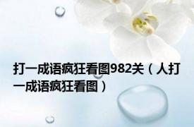 打一成语疯狂看图982关（人打一成语疯狂看图）