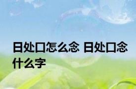 日处口怎么念 日处口念什么字