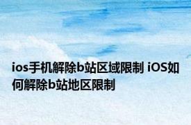 ios手机解除b站区域限制 iOS如何解除b站地区限制