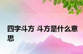 四字斗方 斗方是什么意思