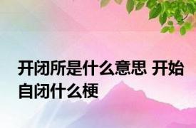 开闭所是什么意思 开始自闭什么梗