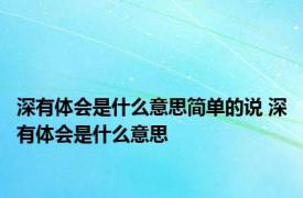 深有体会是什么意思简单的说 深有体会是什么意思