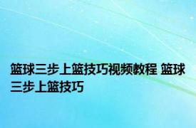 篮球三步上篮技巧视频教程 篮球三步上篮技巧