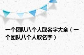 一个团队八个人取名字大全（一个团队八个人取名字）