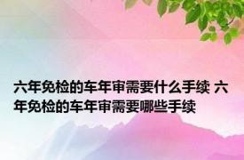 六年免检的车年审需要什么手续 六年免检的车年审需要哪些手续