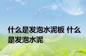 什么是发泡水泥板 什么是发泡水泥