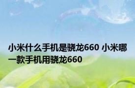 小米什么手机是骁龙660 小米哪一款手机用骁龙660