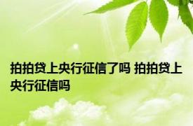 拍拍贷上央行征信了吗 拍拍贷上央行征信吗