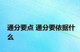 通分要点 通分要依据什么