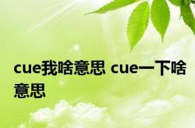 cue我啥意思 cue一下啥意思