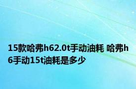 15款哈弗h62.0t手动油耗 哈弗h6手动15t油耗是多少