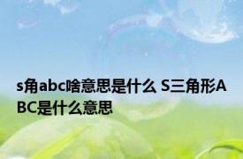 s角abc啥意思是什么 S三角形ABC是什么意思