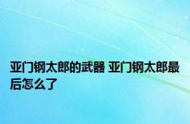 亚门钢太郎的武器 亚门钢太郎最后怎么了