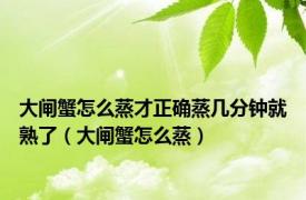 大闸蟹怎么蒸才正确蒸几分钟就熟了（大闸蟹怎么蒸）