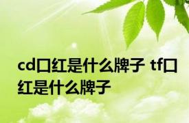 cd口红是什么牌子 tf口红是什么牌子