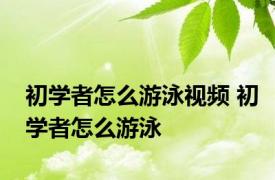 初学者怎么游泳视频 初学者怎么游泳