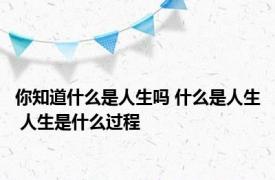 你知道什么是人生吗 什么是人生 人生是什么过程