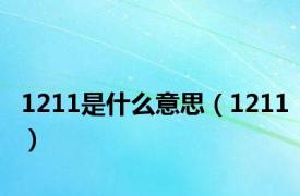 1211是什么意思（1211）