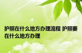 护照在什么地方办理流程 护照要在什么地方办理