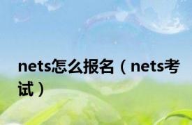 nets怎么报名（nets考试）