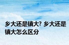 乡大还是镇大? 乡大还是镇大怎么区分