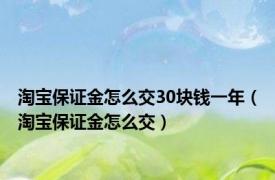 淘宝保证金怎么交30块钱一年（淘宝保证金怎么交）