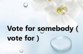 Vote for somebody（vote for）