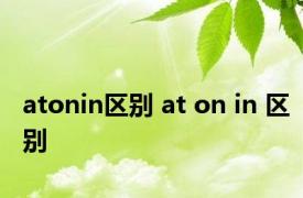 atonin区别 at on in 区别