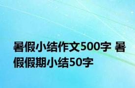 暑假小结作文500字 暑假假期小结50字