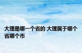 大理是哪一个省的 大理属于哪个省哪个市