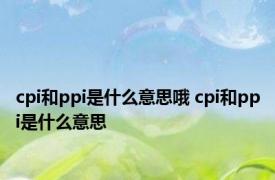 cpi和ppi是什么意思哦 cpi和ppi是什么意思