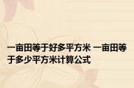 一亩田等于好多平方米 一亩田等于多少平方米计算公式