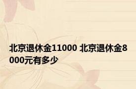 北京退休金11000 北京退休金8000元有多少