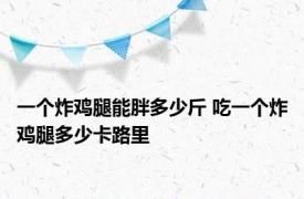 一个炸鸡腿能胖多少斤 吃一个炸鸡腿多少卡路里