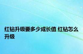 红钻升级要多少成长值 红钻怎么升级 