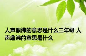 人声鼎沸的意思是什么三年级 人声鼎沸的意思是什么