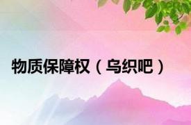 物质保障权（乌织吧）